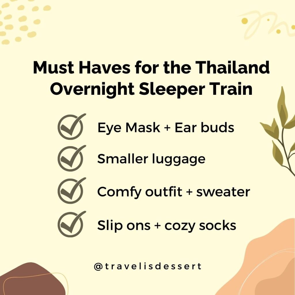 What to pack for the Thailand Overnight Sleeper Train