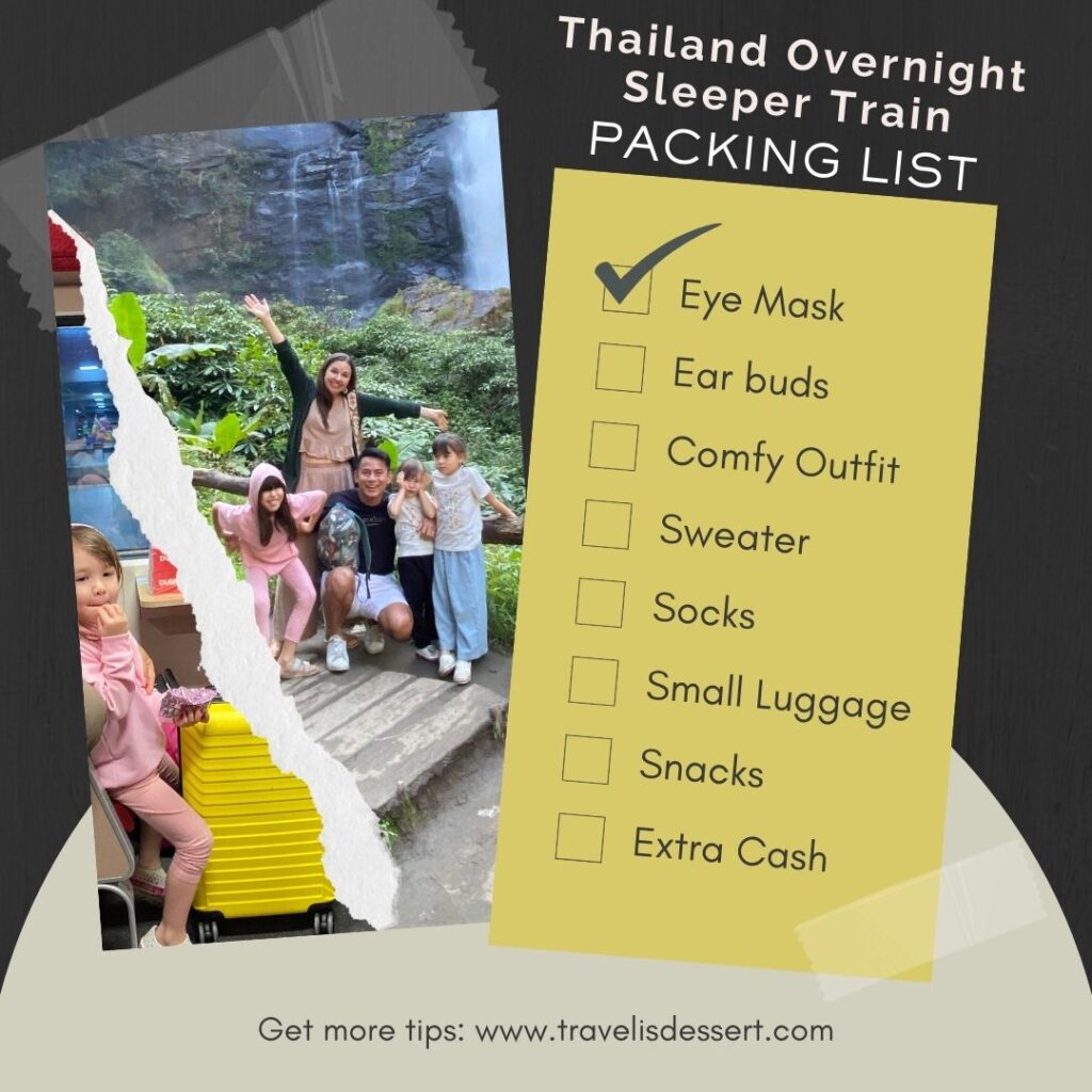 Thailand Packing List for overnight sleeper train to Chiang Mai